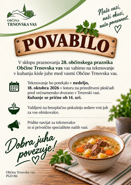 Letak: Povabilo na tekmovanje "Kuhanju kisle juhe med vasmi"
